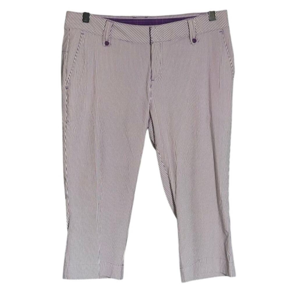 Under Armour Performance Purple/White Stripe Golf Capri Pant Women’s Sz 8 Active